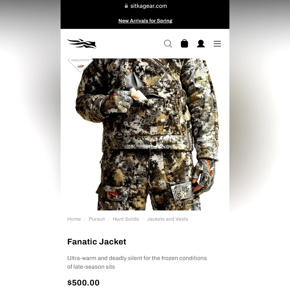 Sitka Fanatic Jacket - Men's Hunting Jacket in Optifade Elevated II - Picture 9 of 11